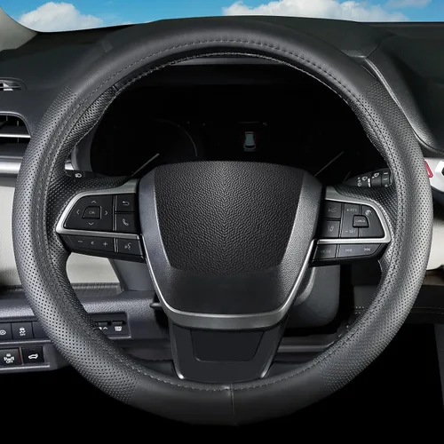 Vista 9 de Funda para volante de automóvil para Chevy Silverado Colorado Equinox Trax Traverse Blazer Malibu mpala Tahoe Suburban City Express, tamaño estándar