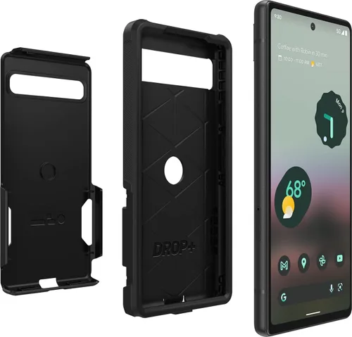 Vista 3 de OtterBox Google Pixel 6A Commuter Series - Funda negra, delgada y resistente, apta para bolsillo, con protección de puerto Negro