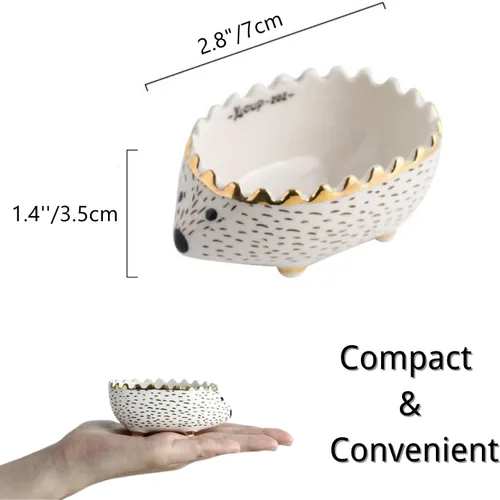Vista 2 de Cuenco para erizo – Cuenco de cerámica para alimentos pequeños para animales, alimentador de agua resistente a las masticaciones, evita que se