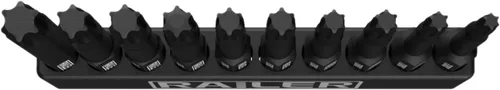 Vista 7 de Juego de brocas TORX, Railer 10 piezas 6 puntos TORX Juego de puntas de destornillador S2 de acero T10 T15 T20x2 T25x2 T27 T30x2 T40 Torx Star Bits