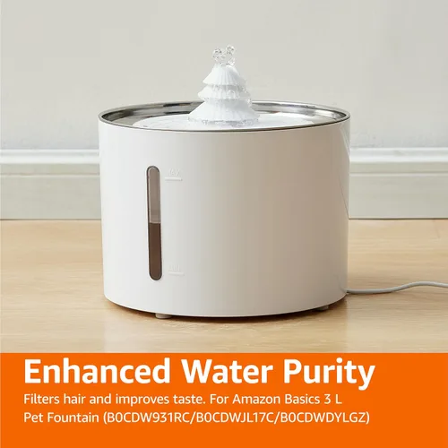 Vista 6 de Amazon Basics Filtros de repuesto para fuente de agua para mascotas de 3L, paquete de 6, color blanco