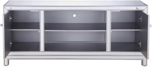 Vista 4 de Elegant Decor Soporte de TV con espejo de 60 pulgadas en plata antigua