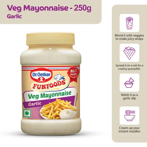 Vista 3 de Funfoods Mayonesa de ajo sin huevo, 275G