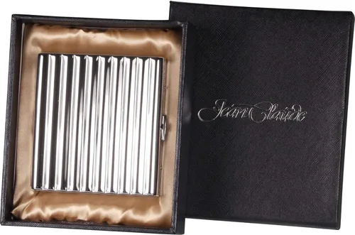 Vista 3 de Jean Claude Cigarrillo Case Metal Wave Design Chrome Pack de 20, negro