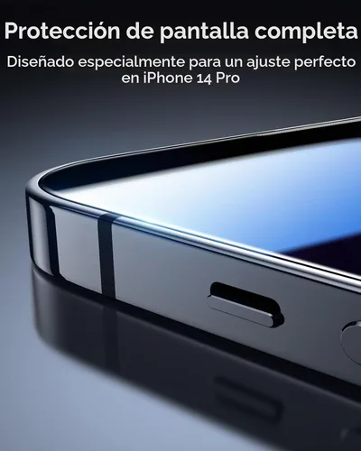 Vista 7 de ESR Paquete de 3 para iPhone 14 Pro Protector de Pantalla de Privacidad, Protector de Pantalla de Privacidad de Vidrio Templado Anti-espía