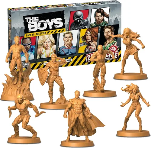 Vista 2 de Zombicide The Boys - Paquete de personajes #1 - The Seven - Survivors from The Seven para una acción épica de zombies. Juego de mesa de estrategia