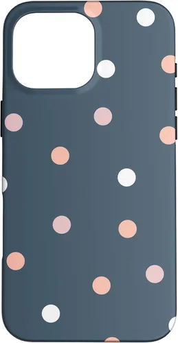 Vista 18 de iPhone 16 Polka Dot Gris Pastel Colorido, Mujeres Y Niñas Funda De Lunares