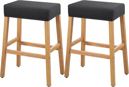 Vista 72 de YISUN Fundas de taburete rectangulares, paquete de 2 fundas elásticas impermeables para asiento de silla de montar, taburetes de bar, sillas de bar