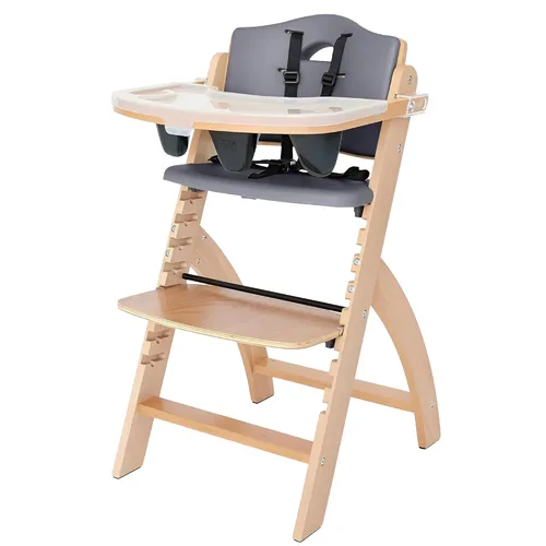 Vista 8 de Silla alta de madera Abiie Beyond Junior con bandeja - Trona ajustable y convertible para bebés y niños pequeños - De 6 meses a 113 kg - Resistente