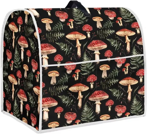Vista 27 de Cubierta para mezclador de cocina con diseño de flores de pájaros, cubierta para procesador de alimentos con asa superior y bolsillo
