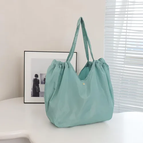 Vista 3 de Bolsa de comestibles reutilizable, impermeable, plegable, de gran capacidad, bolsa de compras portátil lavable para gimnasio, picnic, campamento