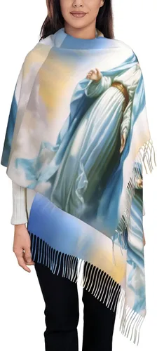 Vista 4 de VEIZKUO Borlas suaves bufandas chales envolventes bufandas ligeras, chales grandes y envolturas para vestidos de noche, decoración de fiesta