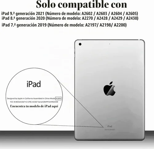 Vista 2 de LTROP Funda infantil para iPad de 9ª/8ª/7ª generación (2021/2020/2019), iPad 10.2 con protector de pantalla integrado, funda para niños con soporte
