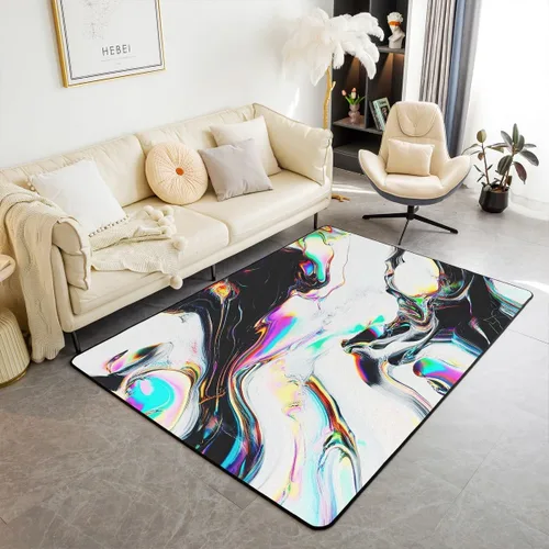 Vista 16 de Feelyou Alfombra de área con diseño de rosas de 3 x 5 para niños, con flores de Buterfly y luna, alfombra decorativa para dormitorio, niños, niñas