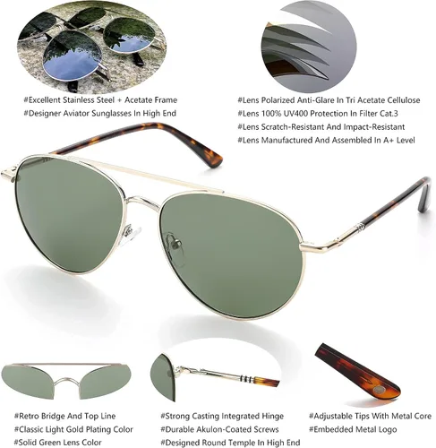 Vista 3 de Eyedventure - Gafas de sol para hombre, diseño de ojo de gato, protección polarizada UV400