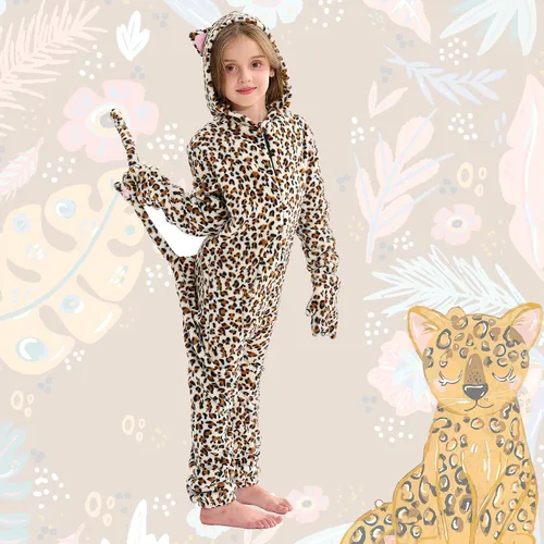 Vista 7 de Cheetah Tiger Skeleton Costume Toddler Kids Adult Halloween Costume Animal Oneise Costume Outfit for Girls Boys Women Men