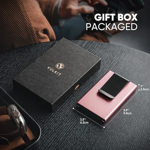 Vista 45 de VULKIT Cartera delgada minimalista para tarjetas VC500 VC500C, Rosado, Minimalista