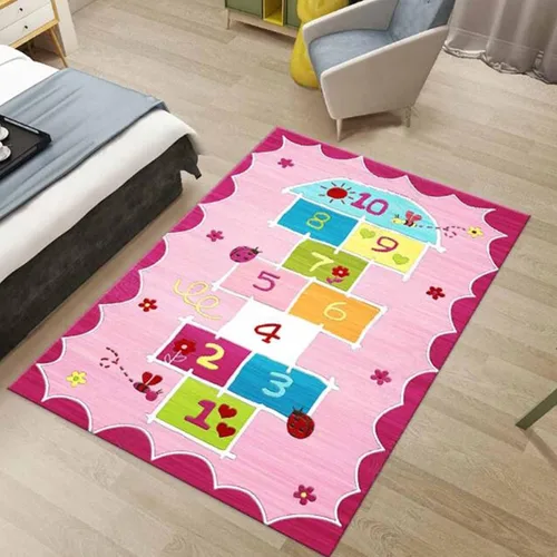 Vista 9 de Alfombra Hopscotch para niños, alfombra antideslizante divertida y educativa, alfombra de juego para dormitorio, guardería, sala de juegos, regalo