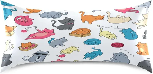 Vista 31 de Blueangle Bear Panda - Funda de almohada de satén para cabello y piel, tamaño estándar (20 x 26 pulgadas), fundas de almohada de satén con cierre