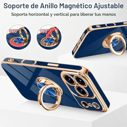 Vista 2 de Funda diseñada para iPhone 17 Pro Max con soporte de anillo, color azul