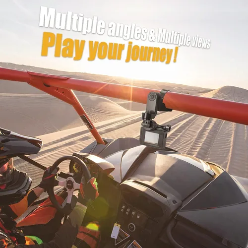 Vista 6 de KEMIMOTO Soporte de cámara UTV ATV multiajustable compatible con RZR Roll Bar Mount 1.65"-2" Soporte de jaula de rollo de aluminio 360 acción