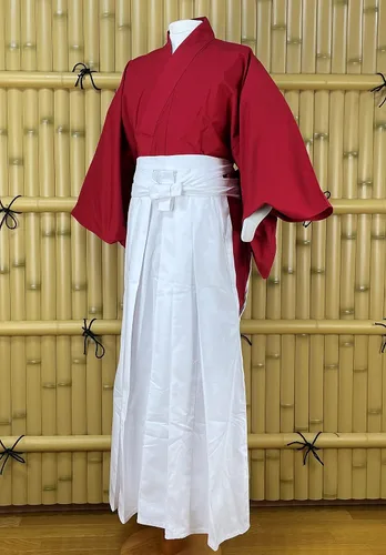 Vista 4 de Uniforme Samurái Japonés Hakama RD×WH UMA M