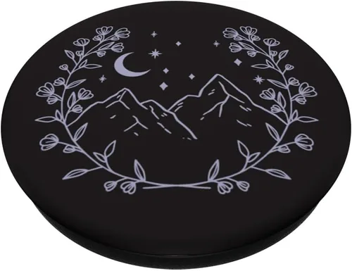 Vista 2 de Púrpura-Lavanda - PopSockets de montaña con estampado floral bohemio PopGrip intercambiable