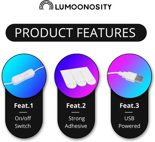 Vista 6 de Lumoonosity Letrero de neón Follow Me – Luces de neón «Follow Me» alimentadas por USB para transmisores/influenciadores/jugadores, letreros LED