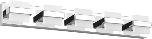 Vista 12 de SOLFART Lámpara de baño cromada de 3 luces, luz de tocador sobre el espejo, lámparas LED modernas, 5 colores de temperatura ajustable moderna
