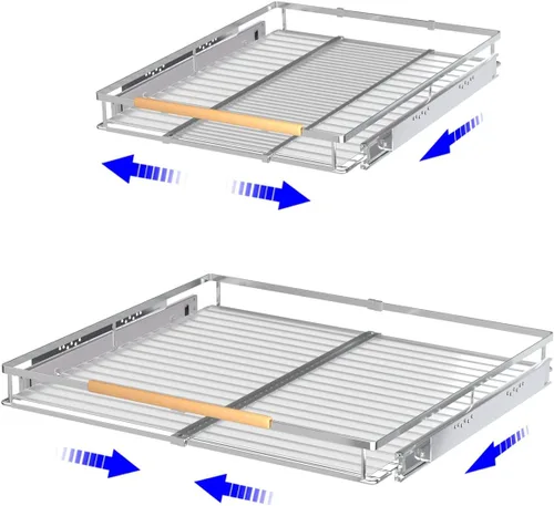 Vista 9 de Organizador de cajones extraíbles, estantes de almacenamiento deslizables extensibles, resistentes, duraderos y suaves, 12.3 a 18.3 pulgadas
