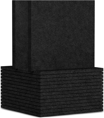 Vista 27 de TroyStudio 20 piezas de paneles acústicos autoadhesivos - Paneles absorbentes de sonido de 12 x 12 x 0.32 pulgadas, paneles de sonido decorativos