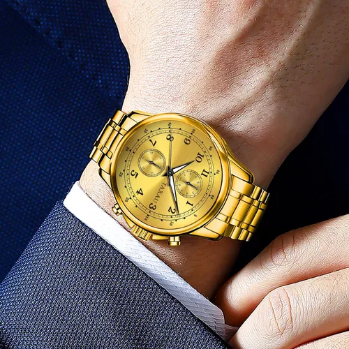 Vista 8 de Taxau Mens Watches Stainless Steel Waterproof Watches for Men Luxury Roman Numerals with Day Date Watch Men Classic Analog Quartz Large Face Mens