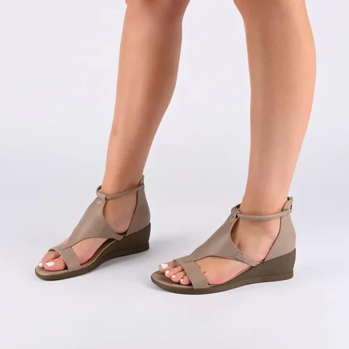 Vista 6 de Journee Collection Sandalias con cremallera y tacón trasero para mujer