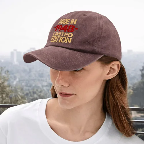Vista 5 de Gorra de béisbol hecha en 1948 edición limitada para hombre, divertida gorra de béisbol ajustable