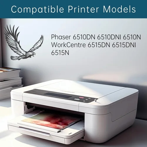 Vista 2 de Compatible with Xerox WC6515 Toner Cartridges Work for Xerox Phaser 6510DN 6510DNI 6510N WorkCentre 6515DN 6515DNI Printers (1 Pack Black)