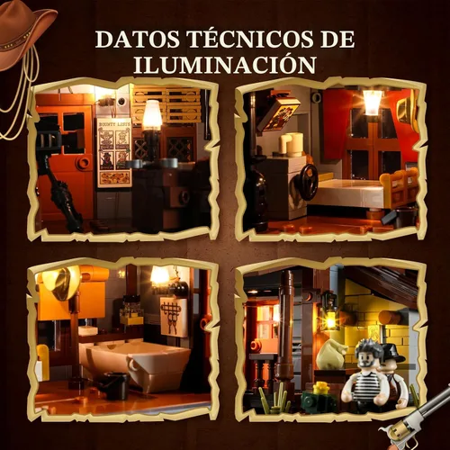 Vista 3 de Funwhole Juego de construcción de la oficina del sheriff con luces LED - El conjunto de construcción de bloques de luz LED de la oficina del sheriff