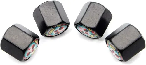 Vista 9 de 4 unids/set car styling aleación de zinc cráneo con estilo de flor de coche válvula de neumático tapas de rueda neumáticos neumático vástago tapa