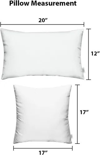 Vista 3 de RSH Décor Sunbrella Juego de 4 almohadas lumbares de 20 x 12 pulgadas y 2 almohadas cuadradas de 17 x 17 pulgadas para exteriores, lona blanca