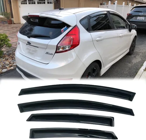 Vista 12 de 94229 Deflector de viento para ventana lateral, compatible con Mitsubishi Lancer 2002-2006, juego de 4 protectores de canal exterior con cinta