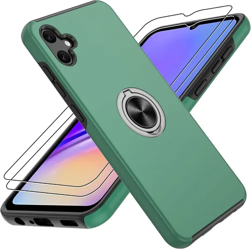 Vista 86 de Gritup - Funda para Galaxy A05S con protector de pantalla HD×2, funda protectora para teléfono a prueba de golpes con soporte magnético de anillo