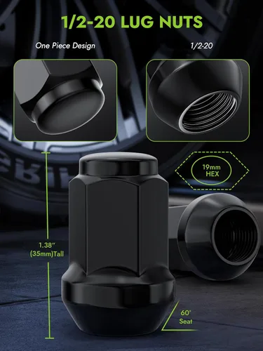 Vista 2 de AUTOPTIM Tuercas de rueda 1/2-20 – Repuesto para Ford Mustang 1964-1973/1994-2014, Edge 2006-2014, Explorer 1990-2019, Ranger 1982-2012, 20 tuercas