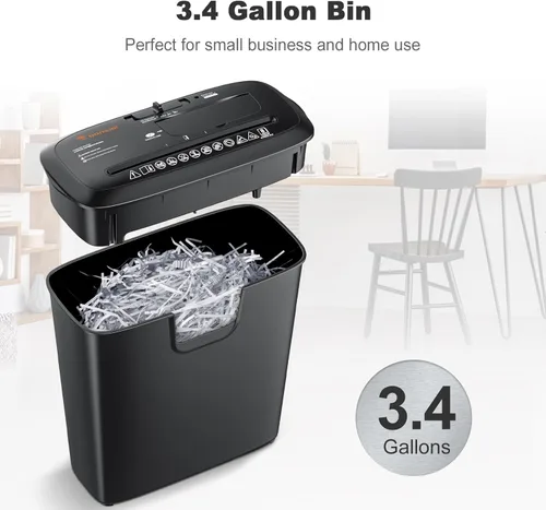 Vista 7 de Bonsaii - Trituradora de papel para uso en casa u oficina, trituradora de 8 hojas con corte de tiras para uso en casa u oficina, máquina trituradora