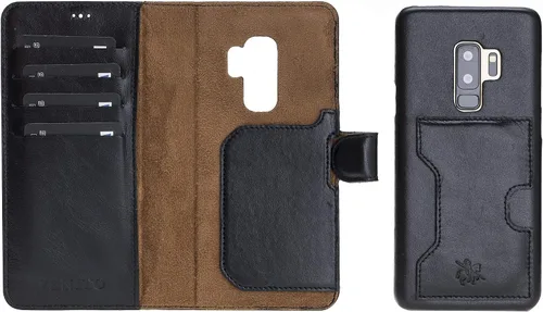 Vista 114 de Venito Florence - Funda de piel compatible con Samsung Galaxy S9, extra segura con bloqueo RFID, cartera desmontable para teléfono (gris decolorado)