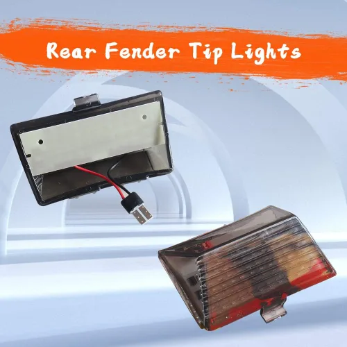 Vista 7 de DTR2017 - Luces delanteras ahumadas de punta de guardabarros LED para Harley Softail Heritage, Sportster, Road Glide Touring Fatboy Electra Glide