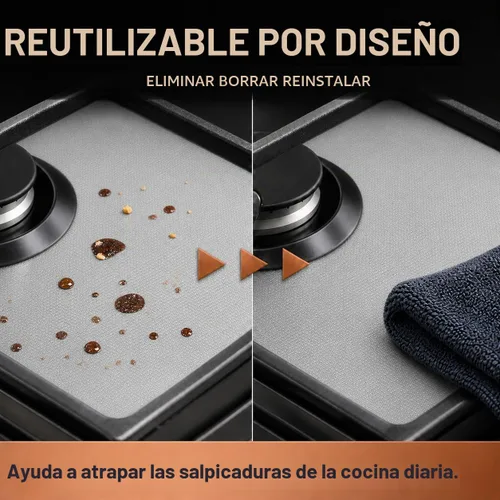 Vista 7 de WFG320M0BB - Protector superior de estufa para estufa de gas Whirlpool, ajuste personalizado, ultrafino, reutilizable, protector contra salpicaduras