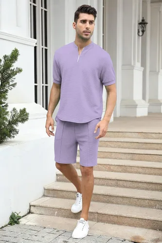 Vista 121 de FZNHQL Conjunto deportivo de moda para hombre, 2 piezas, casual, atlético, para correr, manga corta/larga, conjunto para hombre