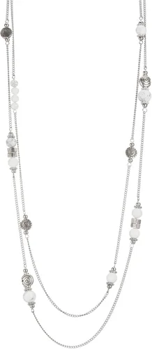 Vista 19 de BULINLIN Collar largo de plata en capas para mujer, collar de cadena de suéter con cuentas de piedra turquesa para mujer, joyería de disfraces