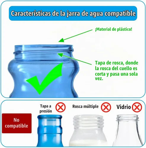 Vista 5 de 24 tapas roscadas/roscadas para jarra de agua de 3 y 5 galones
