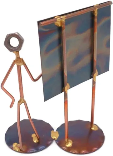 Vista 3 de Figura de arte de metal coleccionable de hombre maestro, accesorios de escritorio, trofeo, regalo de jefe, decoración de oficina, profesional