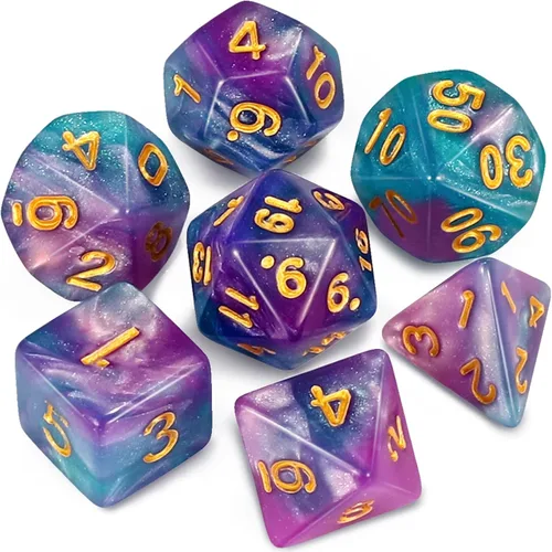 Vista 23 de CiaraQ DND - Juego de dados poliédricos con una bolsa de dados negra para juegos de mesa de rol D&D RPG MTG